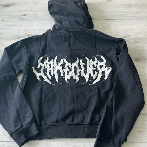 Takeover Heavyweight Full Zip Hoodie Black L NWOT - Picture 8 of 9